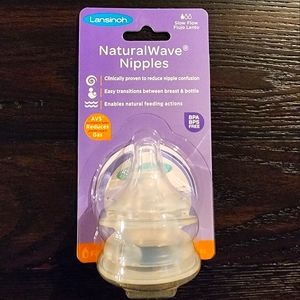 Lansinoh NaturalWAVE Silicone Baby Bottle Nipples - 2pk